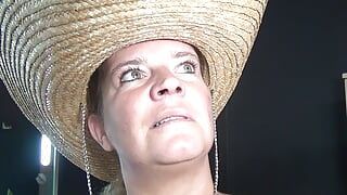 2 Young Men Fuck the Old Woman in Backstage